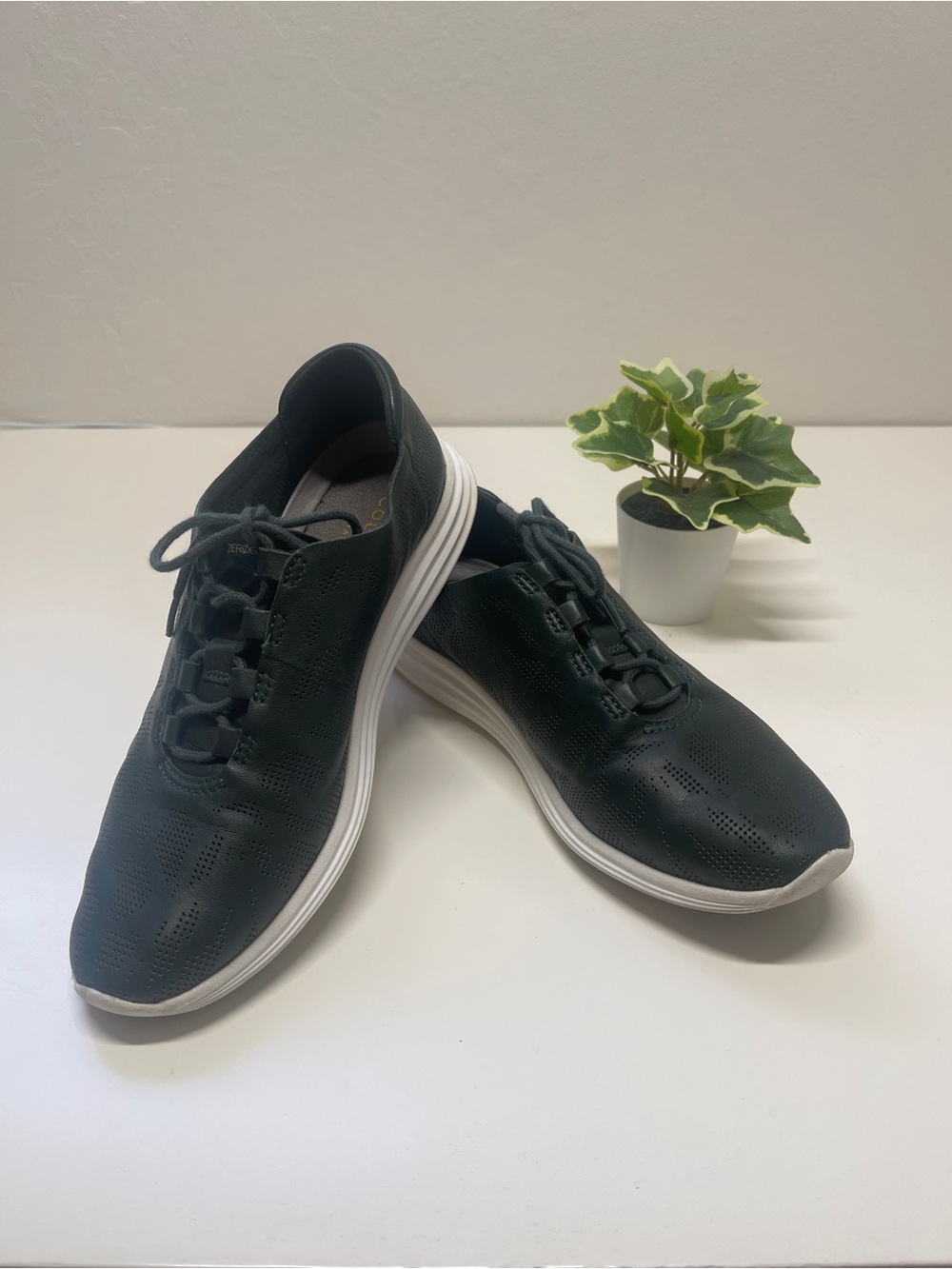 Cole Haan ZeroGrand Forest Green Leather Women Shoes